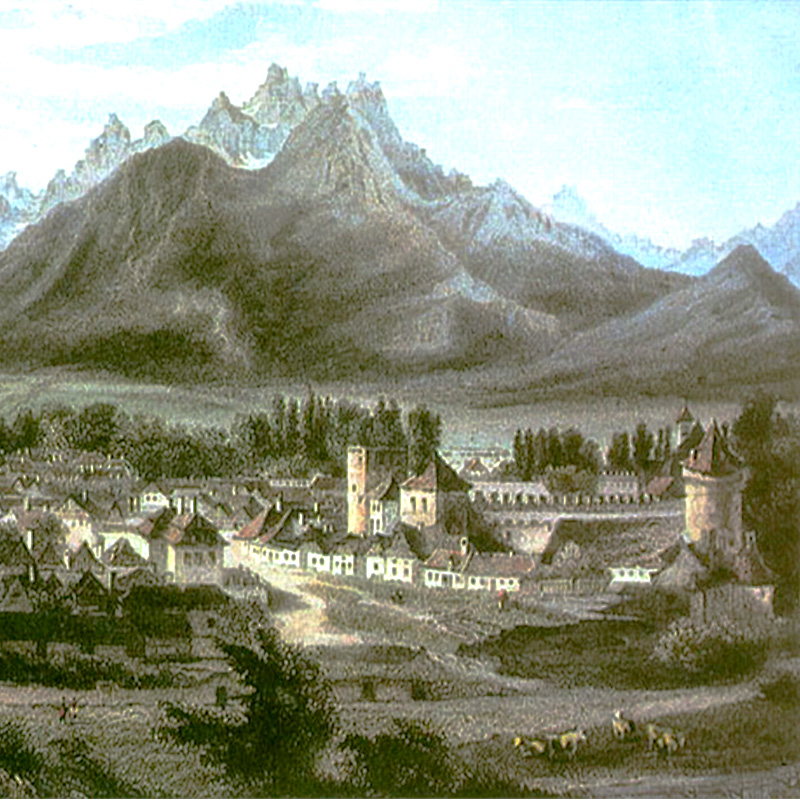Rohbock - Rytina s vyobrazením Kežmarského hradu.